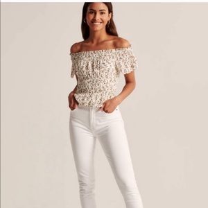Abercrombie & Fitch Floral Off Shoulder Top